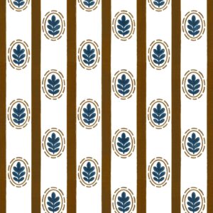 Medallion stripe french navy & caramel