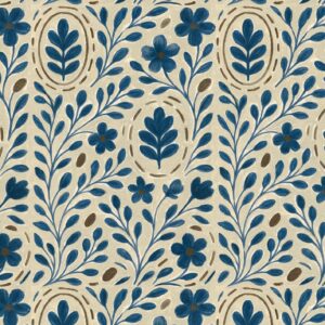 Oak french navy & caramel