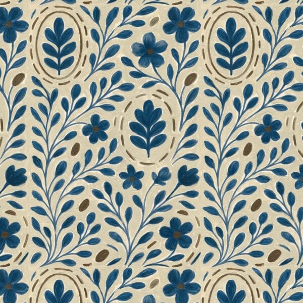 Oak french navy & caramel